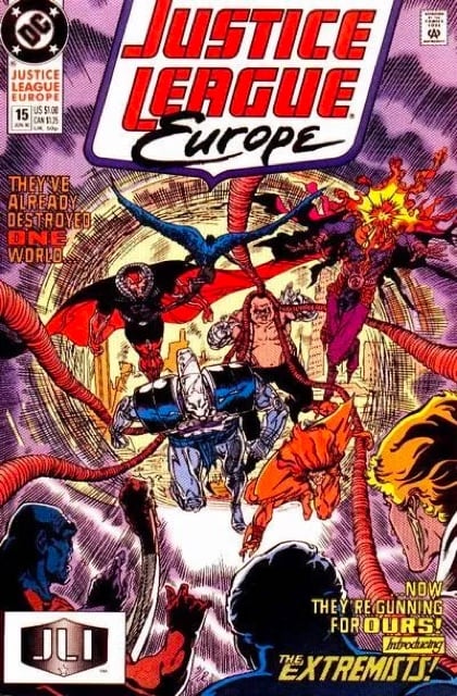 Justice League Europe / International comic cover art